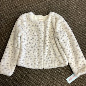 Girls Cat & Jack button up fur jacket NWT size M 7/8